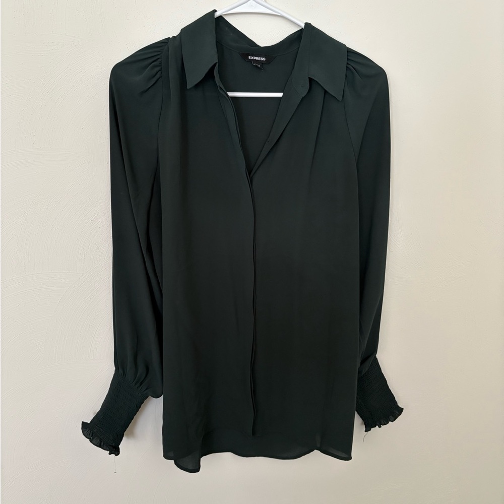 Express Women's Dark Green Blouse